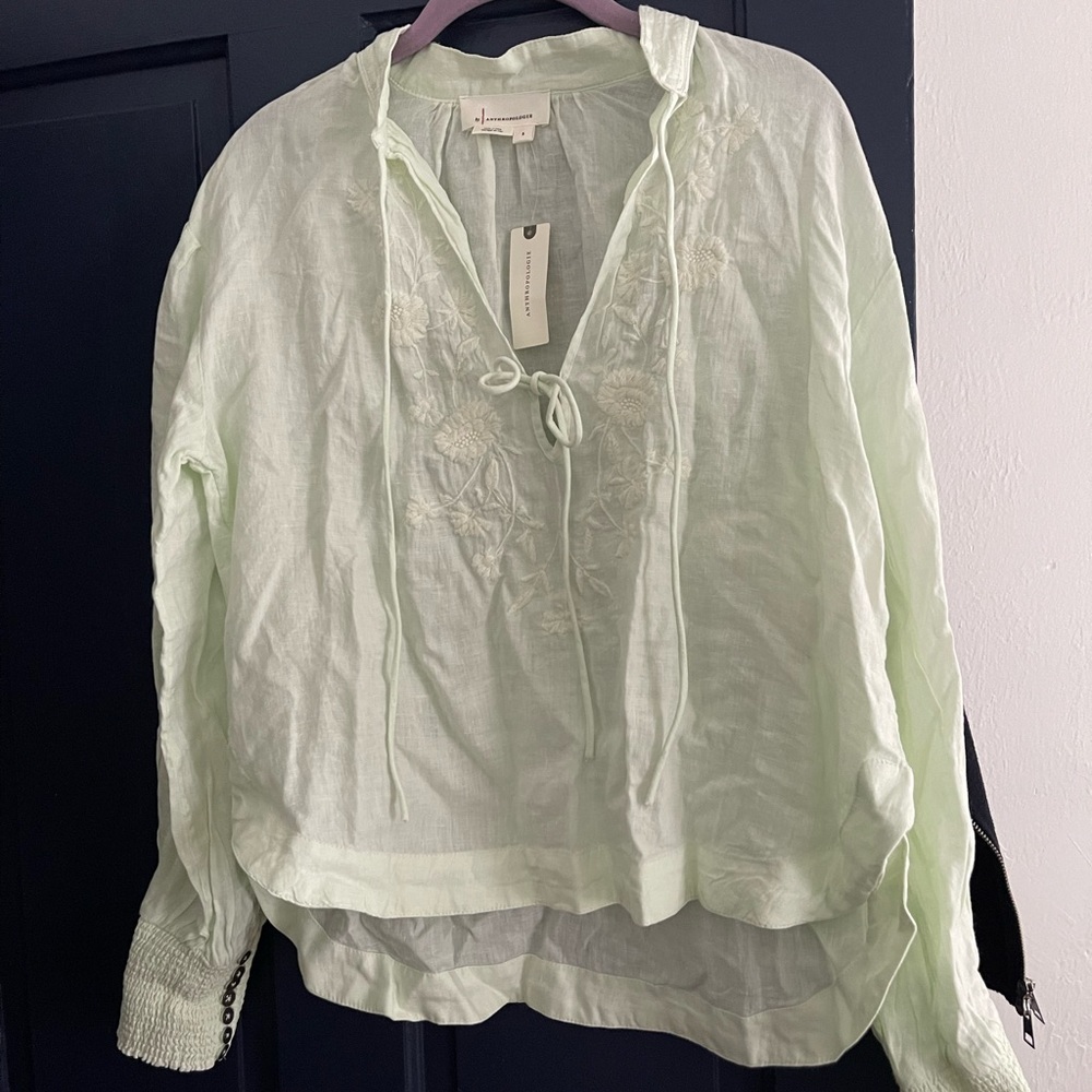 Anthropologie Embroidered Blouse